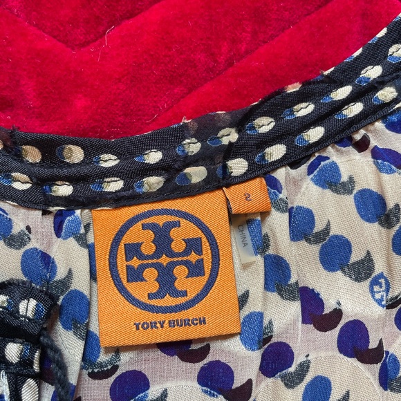 Tory Burch Blue x White Top in Small - Picture 3 of 6